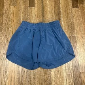 Lululemon Track That High Rise Lined Shorts 5" Blue